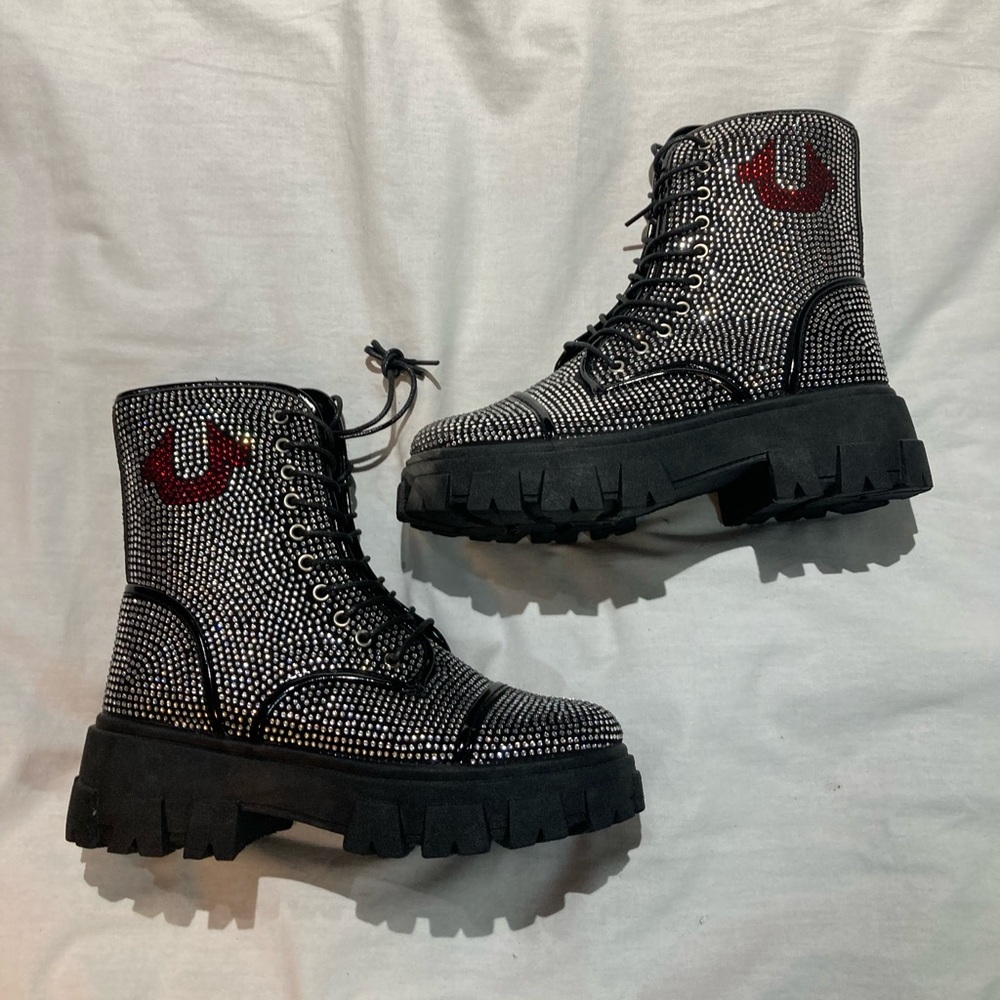 True Religion Rhinestone Boots, Women’s size 8, NWOT.